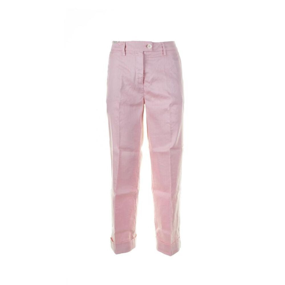 RE-HASH Women's Linen Blend Cropped Pants Women POWDER